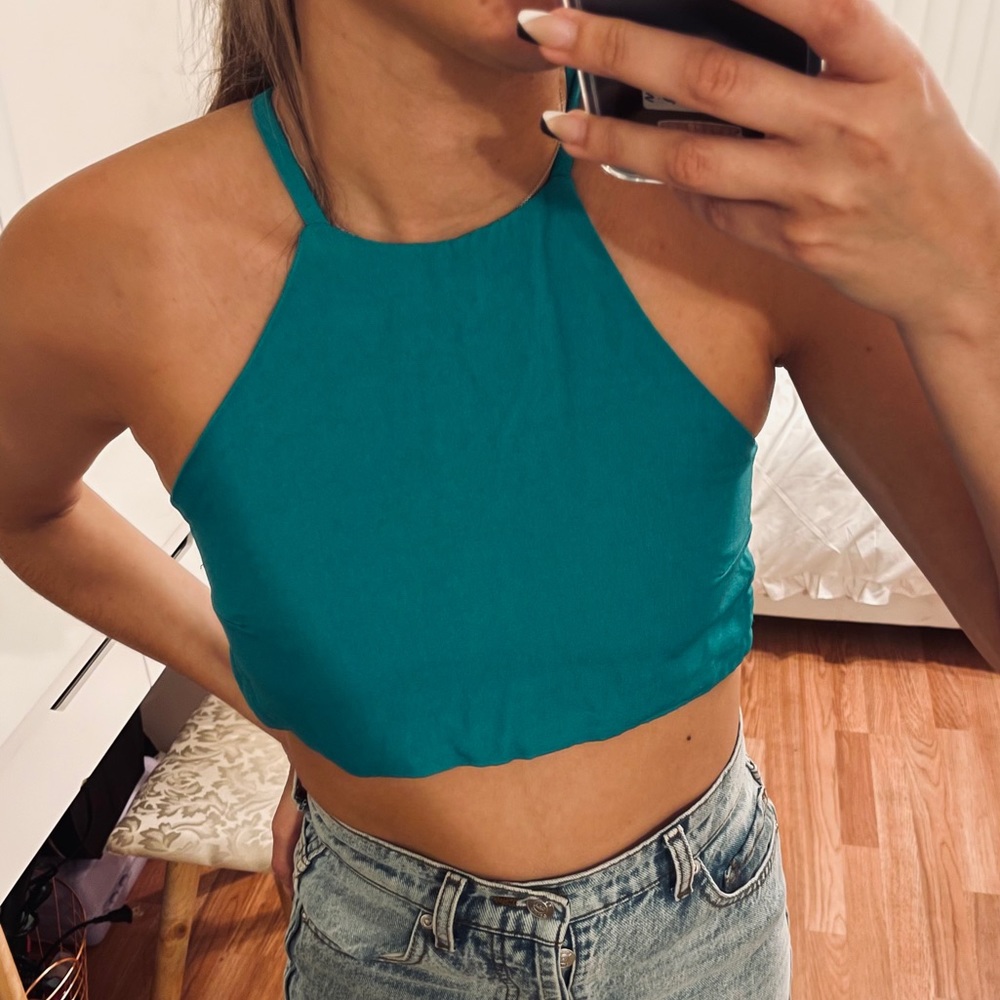 NWOT Tank Crop Top Turquoise